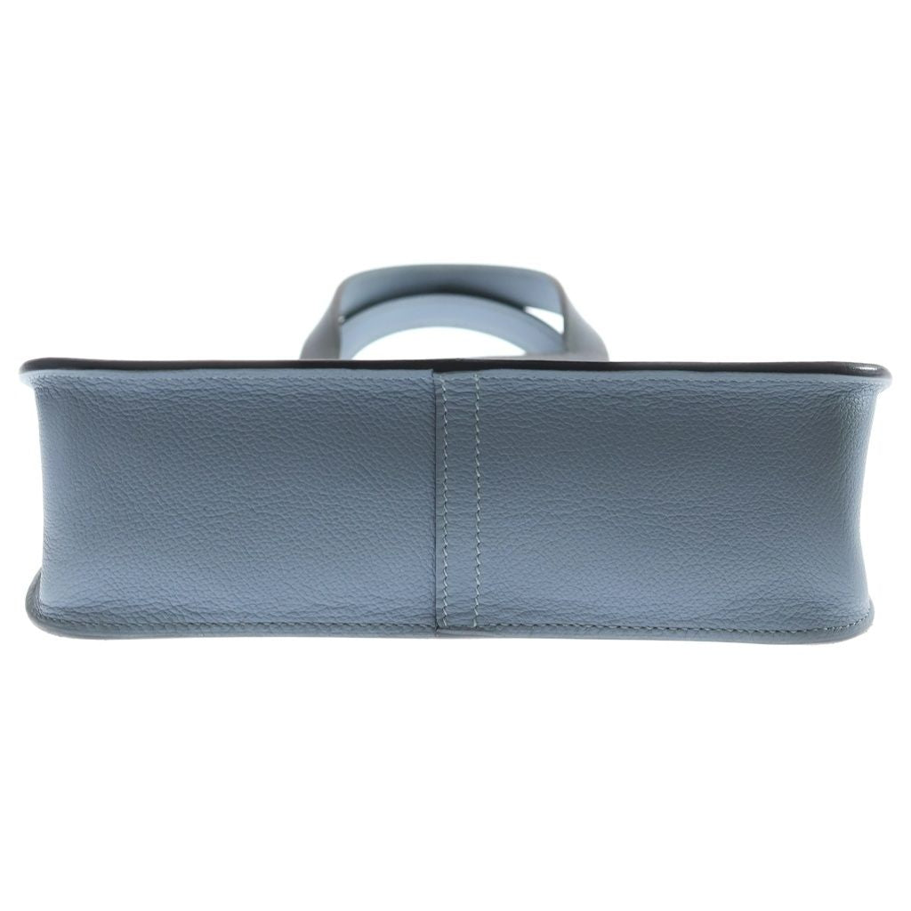 Hermes Halzan 25 Color Silver 2-Way Shoulder Bag Blue — view 4