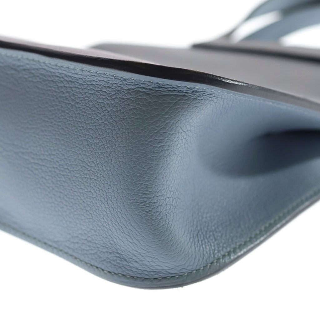 Hermes Halzan 25 Color Silver 2-Way Shoulder Bag Blue — view 5