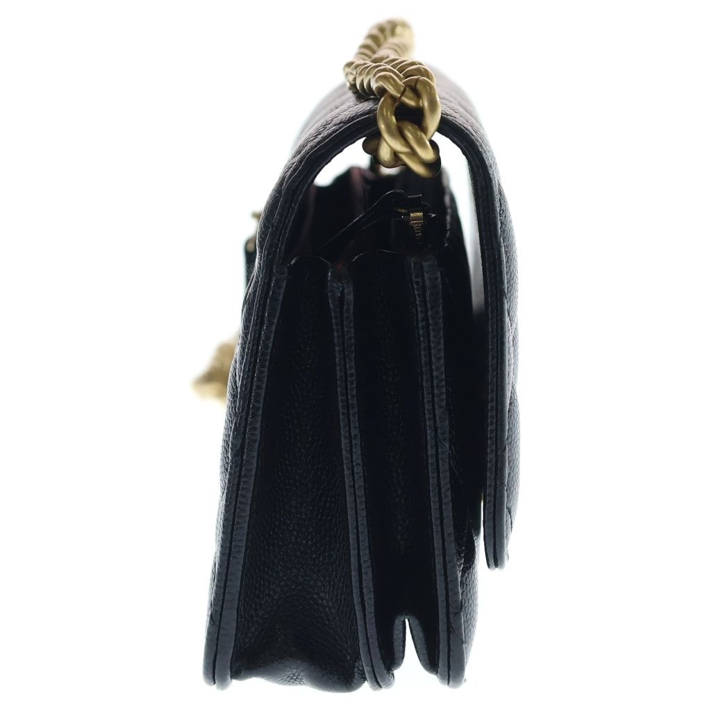Chanel Mini Quilted 15 Chain Mini Shoulder Bag Black Caviar Leather Gold — view 3