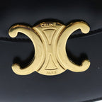 Celine Mini Besace Clair 2-Way Shoulder Bag Black Leather Gold — view 6
