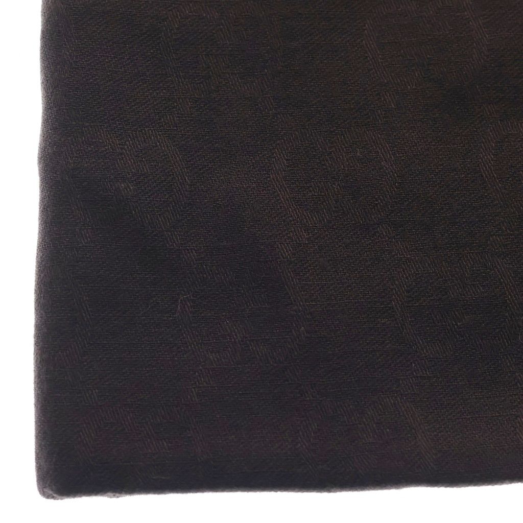 Gucci GG Wool Silk Shawl Scarf Brown — view 3