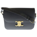 Celine Teen Triomphe Shoulder Bag Gray Calfskin Gold