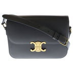 Celine Teen Triomphe Shoulder Bag Gray Calfskin Gold