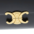 Celine Teen Triomphe Shoulder Bag Gray Calfskin Gold — view 6