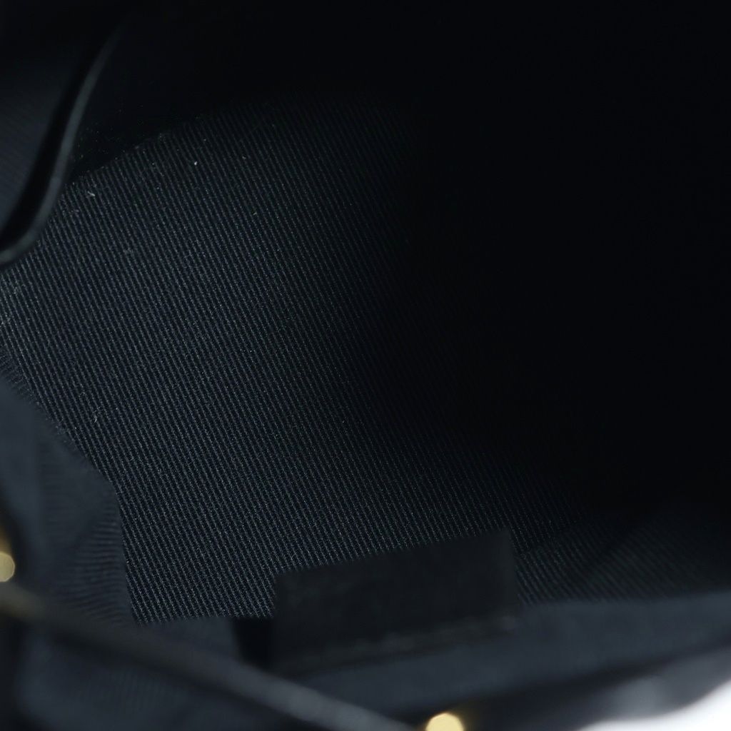 Chanel Quilted Small Bucket Bag Chain Shoulder Drawstring Gold Lambskin Black — view 8