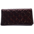 Chanel Quilted Brilliant CC Logo Patent Leather Wallet Bifold Gold Bordeaux — view 2