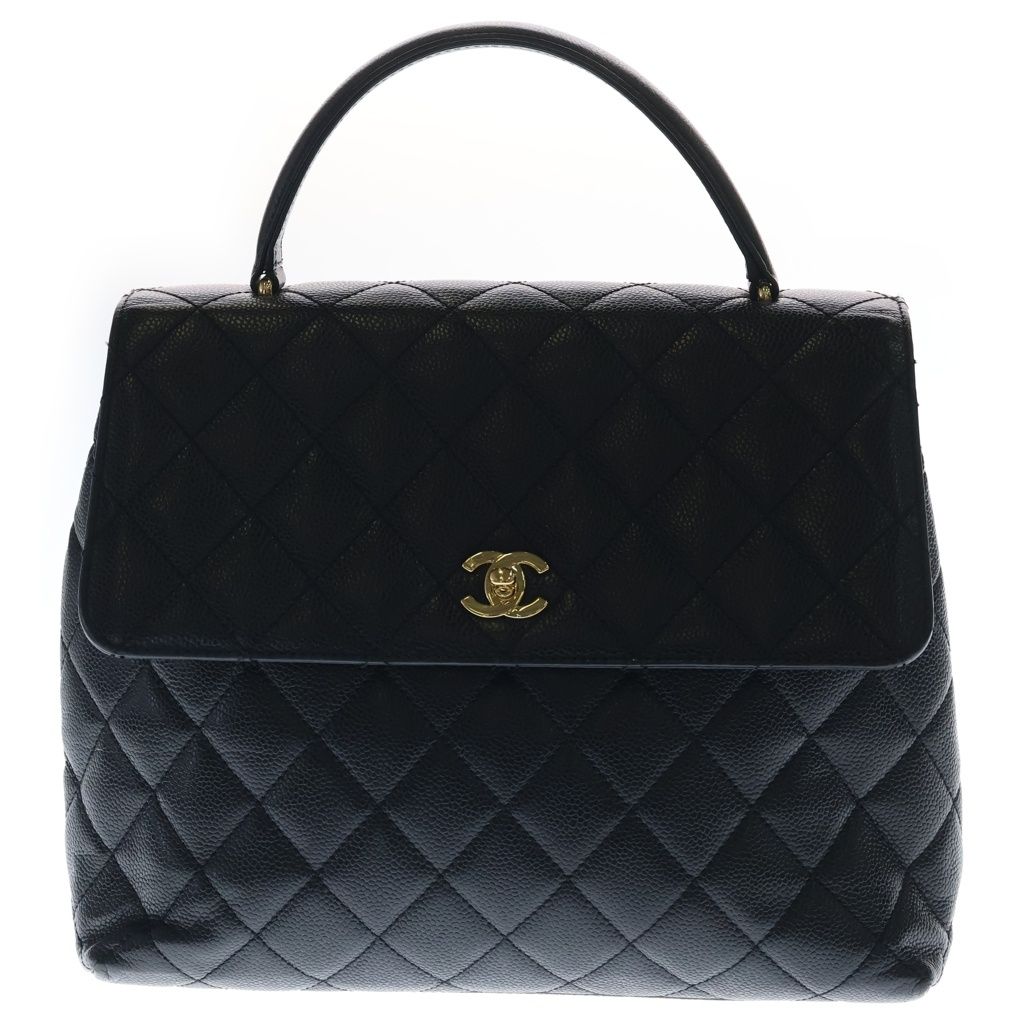 Chanel Quilted CC Logo Turnlock Top Handle Kelly Handbag