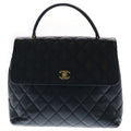 Chanel Quilted CC Logo Turnlock Top Handle Kelly Handbag