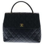 Chanel Quilted CC Logo Turnlock Top Handle Kelly Handbag