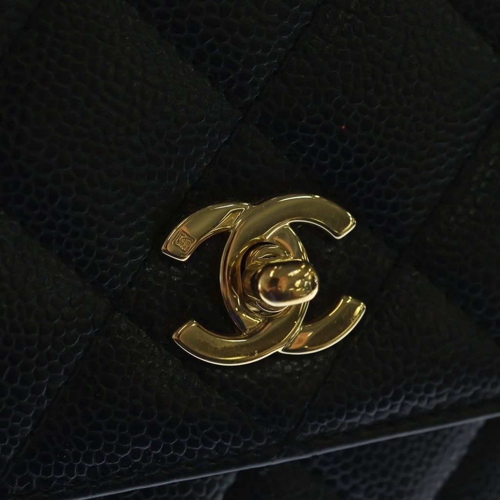 Chanel Quilted CC Logo Turnlock Top Handle Kelly Handbag — view 6