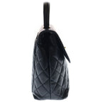 Chanel Quilted CC Logo Turnlock Top Handle Kelly Handbag — view 3