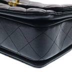 Chanel Mini Quilted Chain Shoulder Bag Black Caviar Leather Gold — view 5