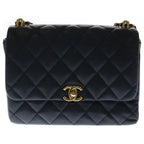 Chanel Mini Quilted Chain Shoulder Bag Black Caviar Leather Gold