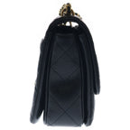 Chanel Mini Quilted Chain Shoulder Bag Black Caviar Leather Gold — view 3