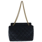 Chanel Quilted 2.55 Chain Shoulder Gold Aged Calf Leather Black Handbag — view 2