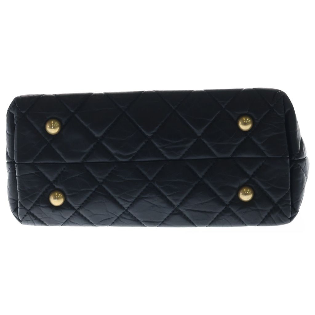 Chanel Quilted 2.55 Chain Shoulder Gold Aged Calf Leather Black Handbag — view 4