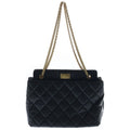 Chanel Quilted 2.55 Chain Shoulder Gold Aged Calf Leather Black Handbag