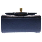 Chanel Mini Quilted Chain Shoulder Back Gold Goatskin Navy — view 4