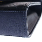 Chanel Mini Quilted Chain Shoulder Back Gold Goatskin Navy — view 5