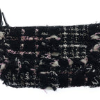 Chanel 22 Small Chain Tote Black Pink Tweed Silver — view 7