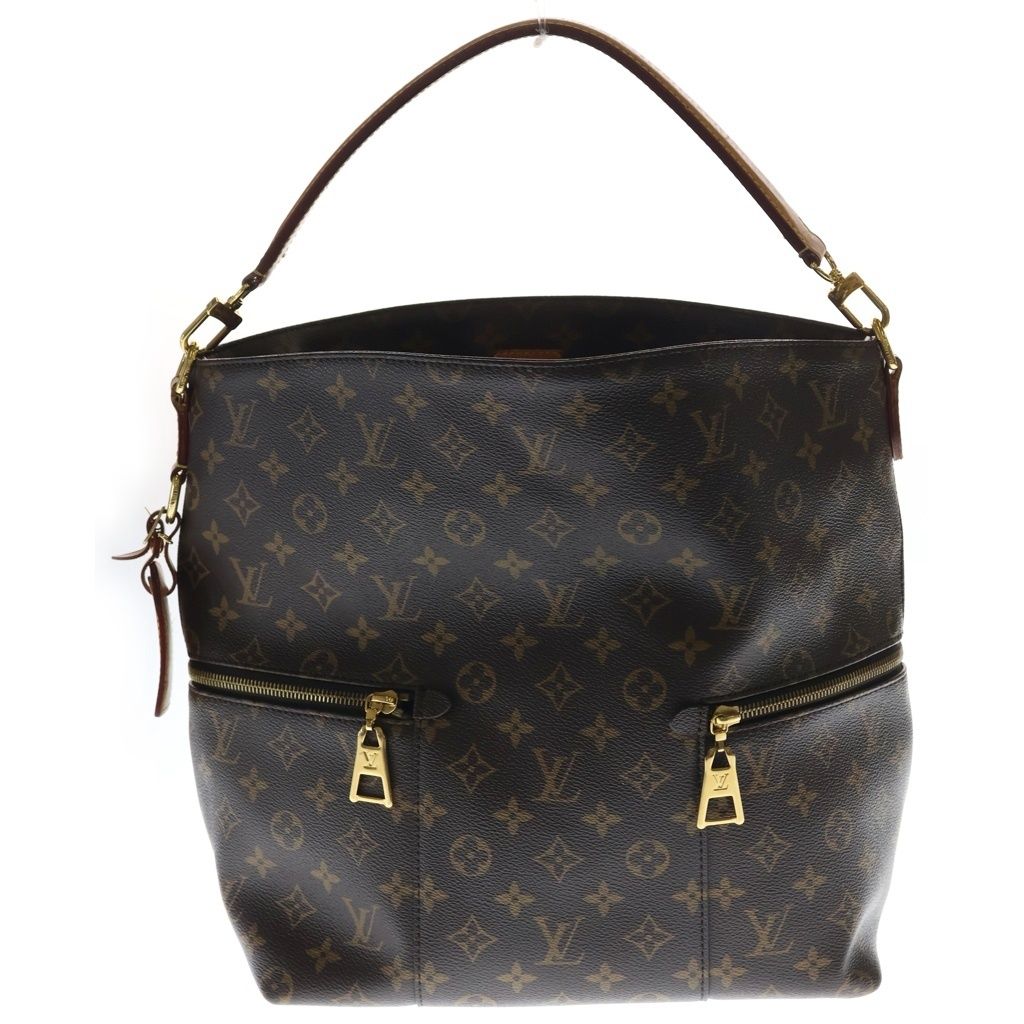 Louis Vuitton Monogram Meri 2-Way Shoulder Bag Brown Leather Gold