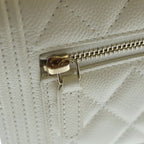 Chanel Boy 15.5 Mini Chain Shoulder Bag Wallet White Caviar Leather Gold — view 7