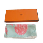 Hermes Carre 45 Gavroche Scarf Tulip Mania Silk 100% Green Pawn — view 8