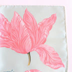 Hermes Carre 45 Gavroche Scarf Tulip Mania Silk 100% Green Pawn — view 3