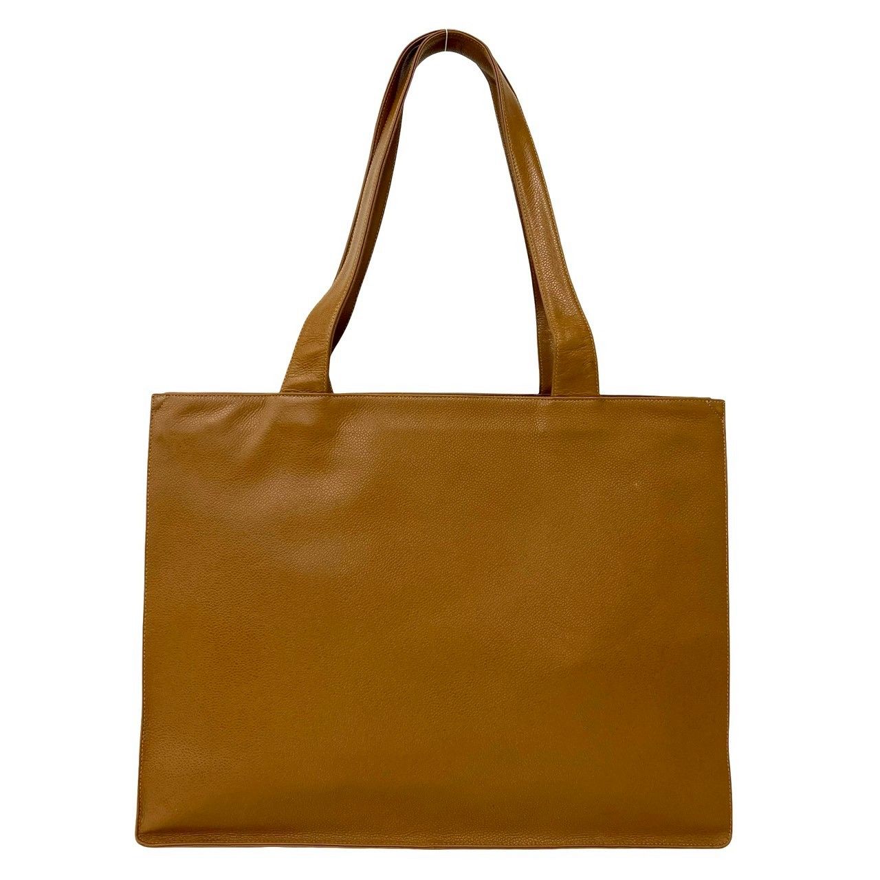Chanel Card Seal Present Vintage CC Logo Caviar Leather Tote Brown — view 3