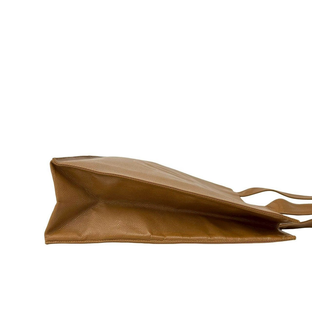 Chanel Card Seal Present Vintage CC Logo Caviar Leather Tote Brown — view 6