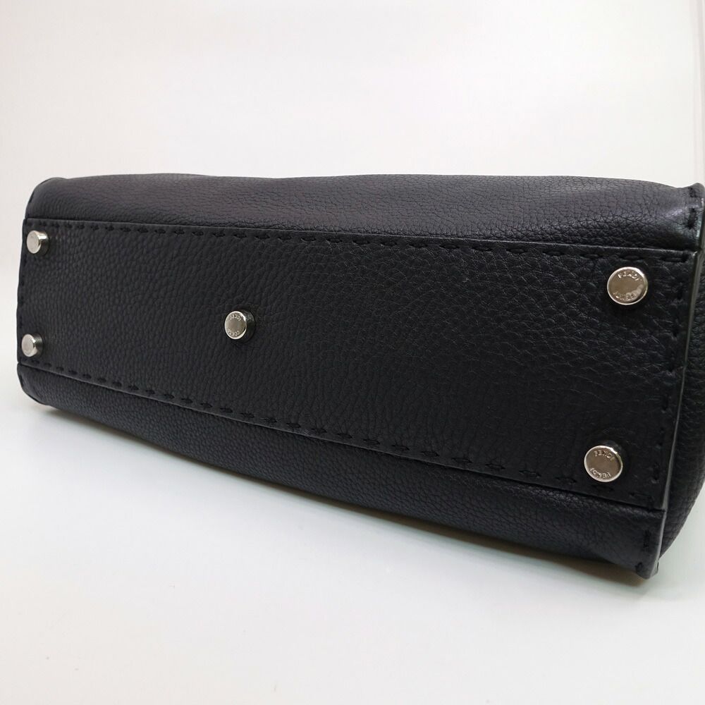 Fendi Peekaboo Selleria Handbag 2-Way Black Silver — view 4