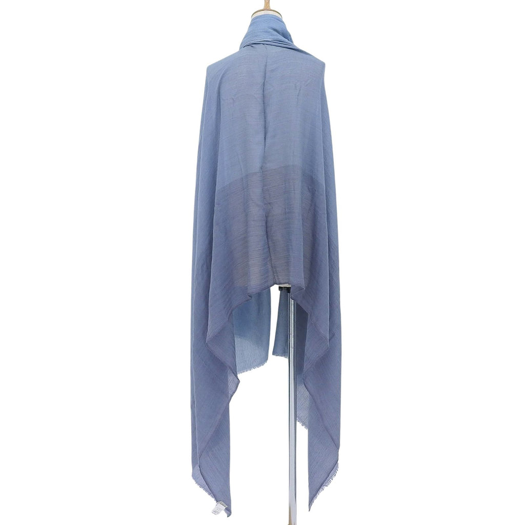 Hermes Martin Margiela Era Cashmere Silk Large Shawl Blue 230 Width Scarf — view 4