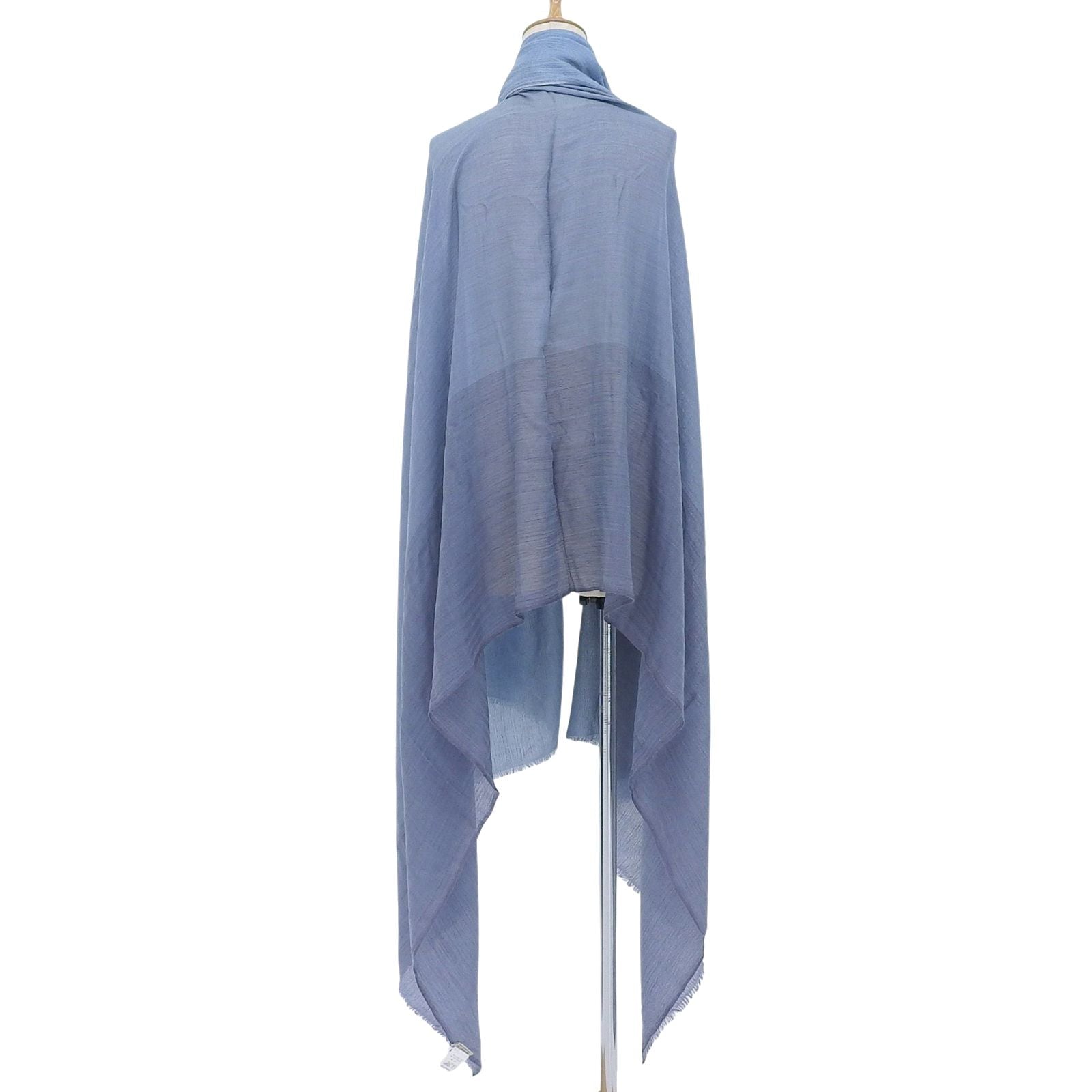 Hermes Martin Margiela Era Cashmere Silk Large Shawl Blue 230 Width Scarf — view 4