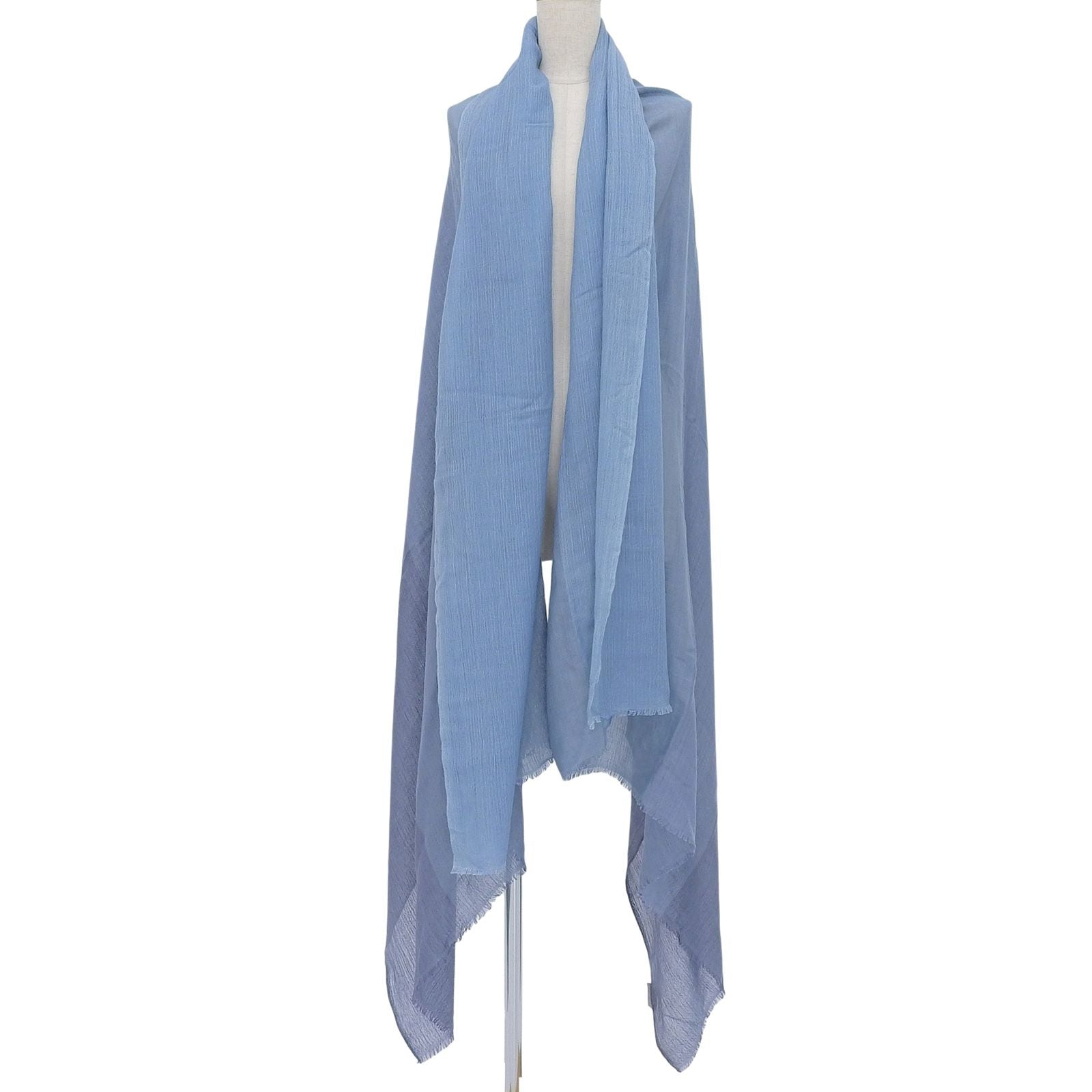 Hermes Martin Margiela Era Cashmere Silk Large Shawl Blue 230 Width Scarf — view 3