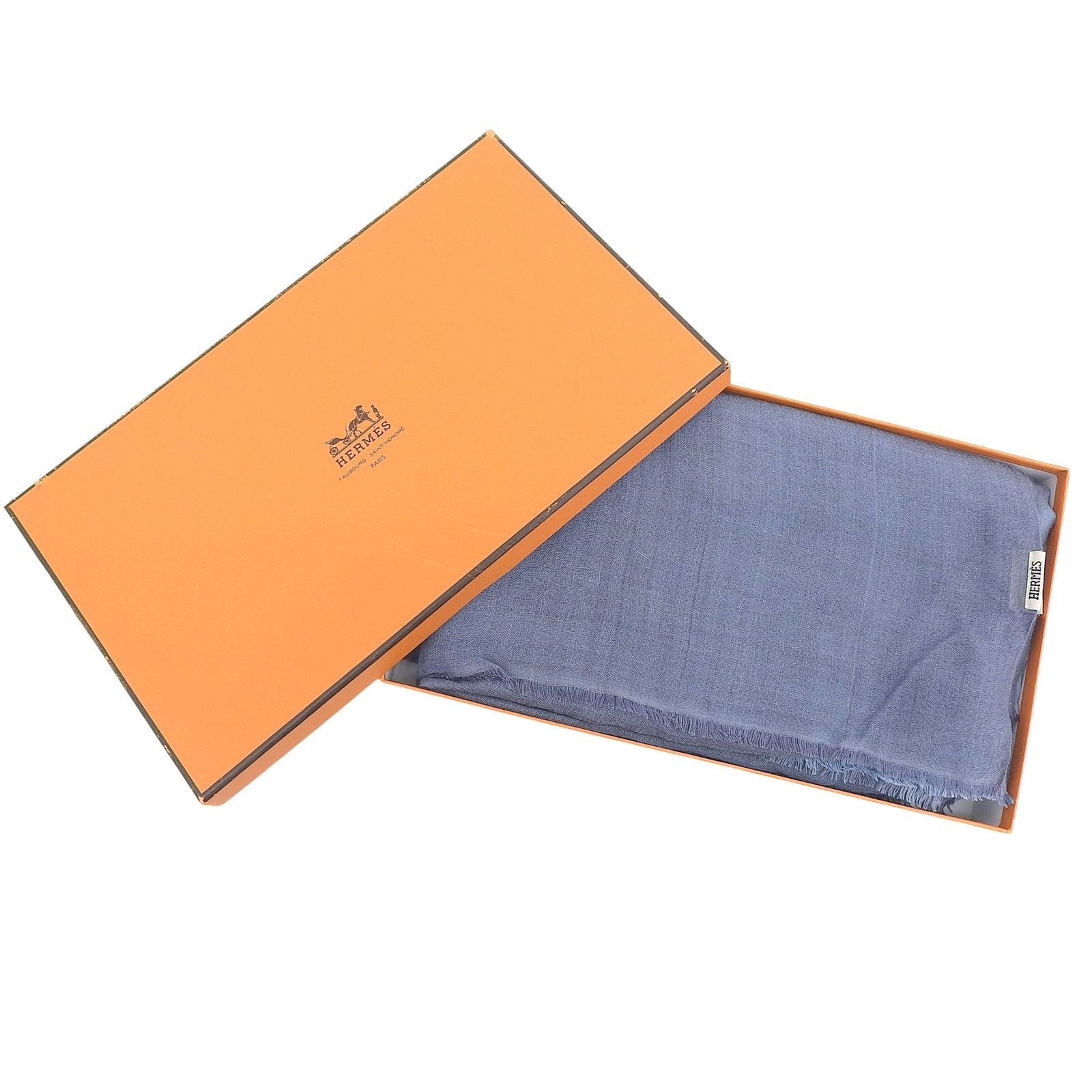 Hermes Martin Margiela Era Cashmere Silk Large Shawl Blue 230 Width Scarf — view 2
