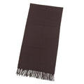 Hermes Rectoverso Cashmere Logo Embroidery Scarf with Fringe Brown