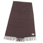 Hermes Rectoverso Cashmere Logo Embroidery Scarf with Fringe Brown — view 5