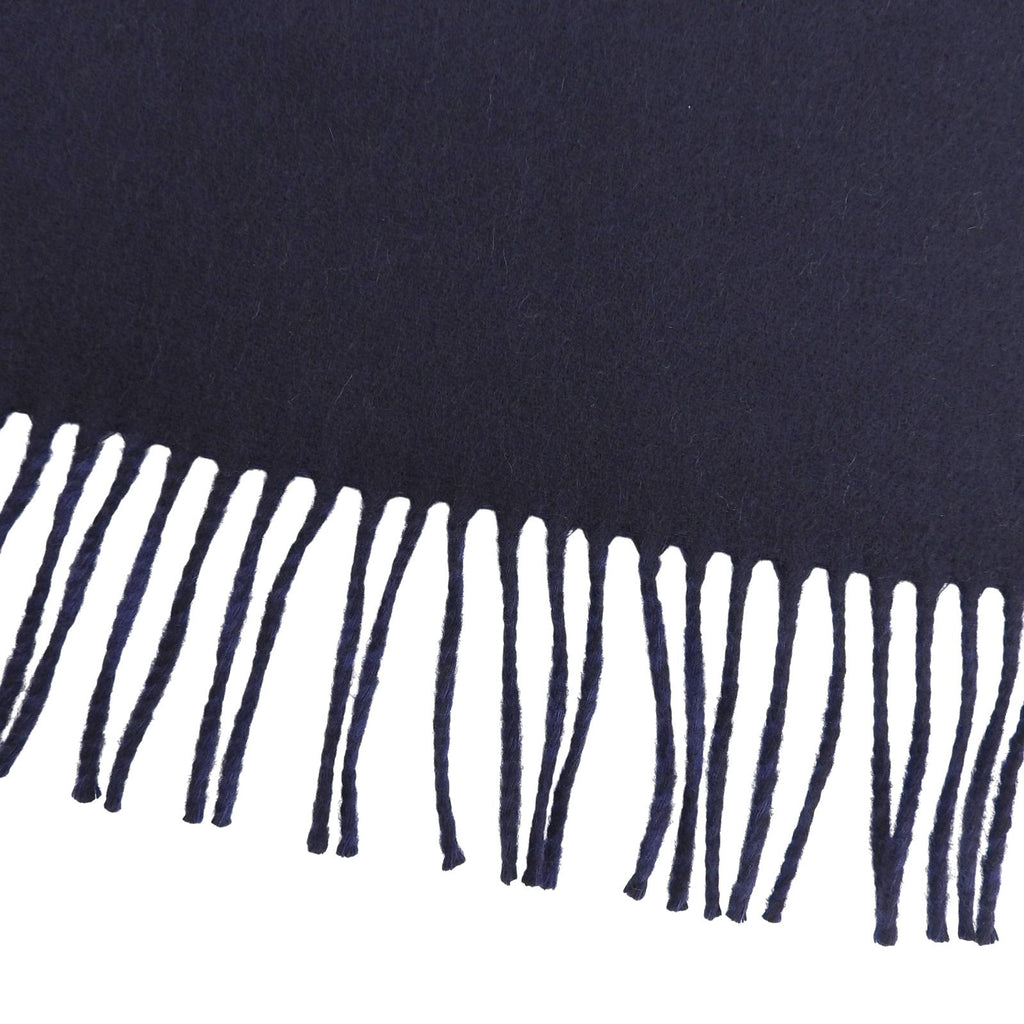 Hermes Rectoverso Cashmere Marine Ocean Bicolor Logo Embroidery Scarf with — view 5