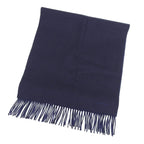 Hermes Rectoverso Cashmere Marine Ocean Bicolor Logo Embroidery Scarf with — view 4