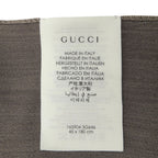 Gucci Wool Silk GG Logo Diamante with Fringe Shawl Brown Scarf — view 6