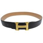 Hermes Vintage Constance Gold Reversible Leather Belt Black 75 — view 3