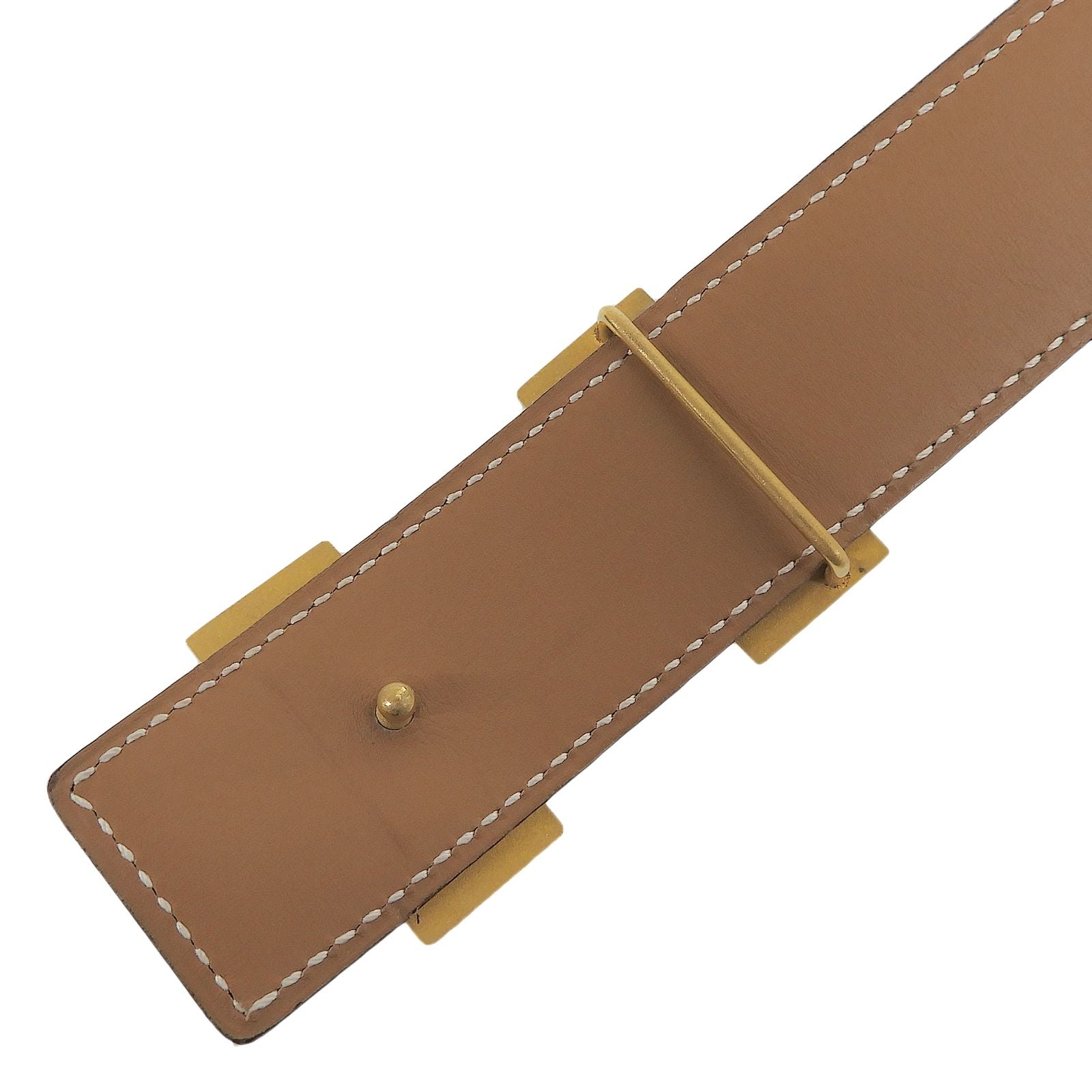 Hermes Vintage Constance Gold Reversible Leather Belt Black 75 — view 7