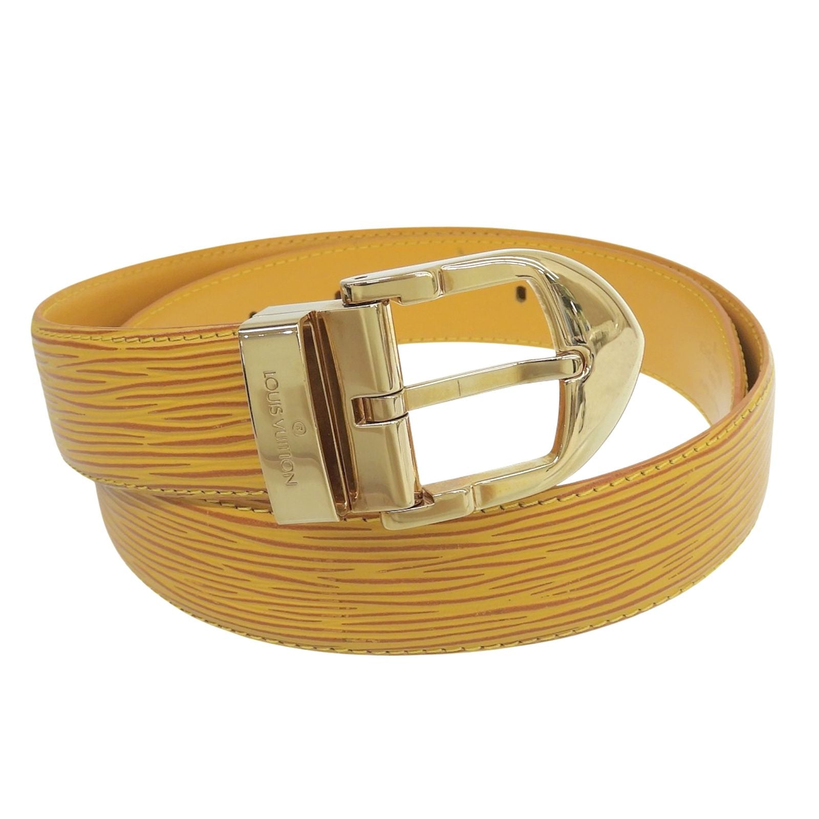 Louis Vuitton Ceinture Epi Leather Belt Yellow Gold