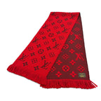 Louis Vuitton Echarpe Logo Mania Wool Silk Blend Ruby Fringe Scarf — view 4