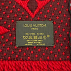 Louis Vuitton Echarpe Logo Mania Wool Silk Blend Ruby Fringe Scarf — view 8