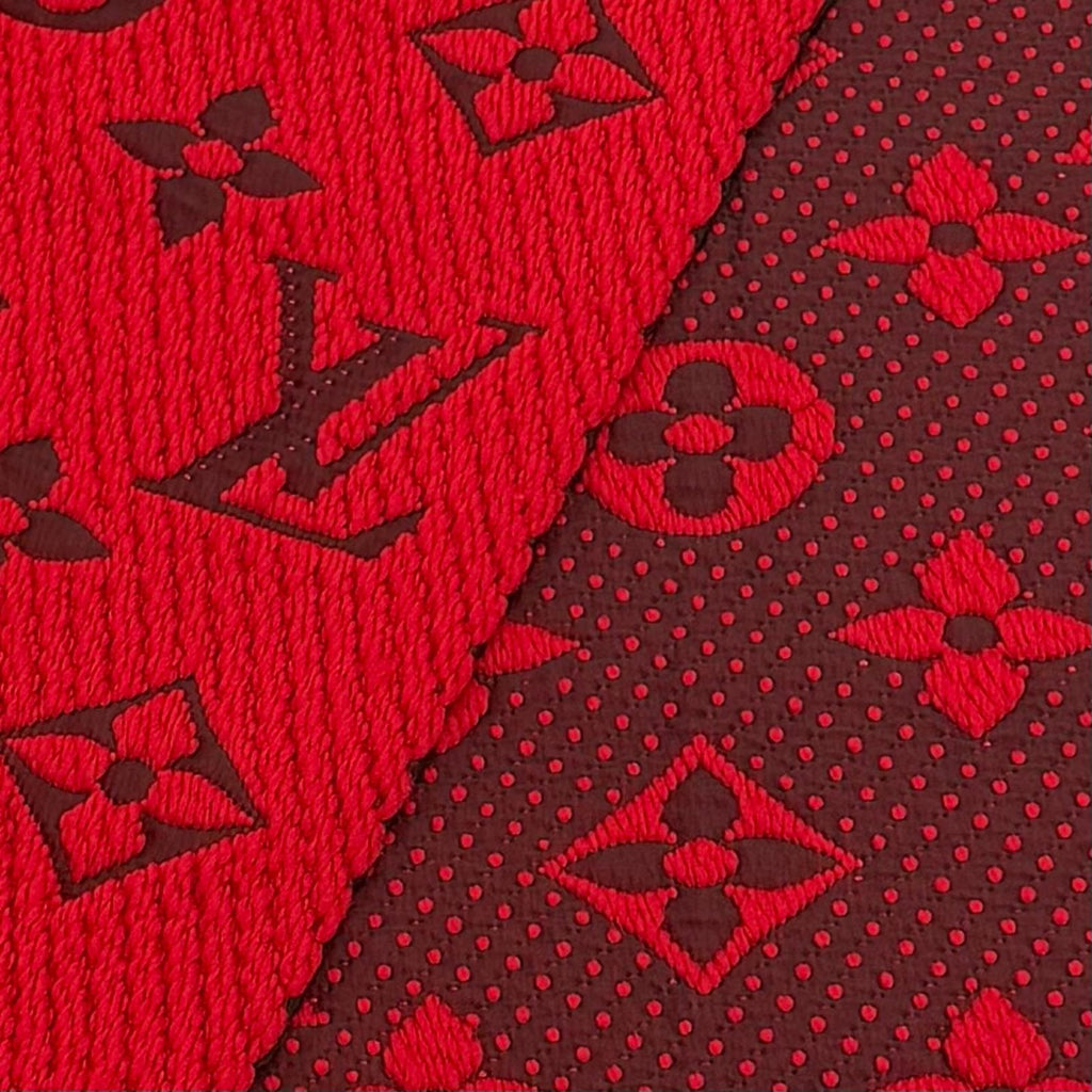Louis Vuitton Echarpe Logo Mania Wool Silk Blend Ruby Fringe Scarf — view 5