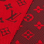 Louis Vuitton Echarpe Logo Mania Wool Silk Blend Ruby Fringe Scarf — view 5