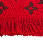 Louis Vuitton Echarpe Logo Mania Wool Silk Blend Ruby Fringe Scarf — view 6