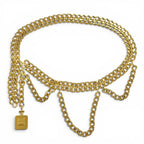 Chanel Logo Perfume Bottle Charm Double Chain Belt 81 Gold Gorgeous — view 4
