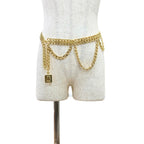 Chanel Logo Perfume Bottle Charm Double Chain Belt 81 Gold Gorgeous — view 3